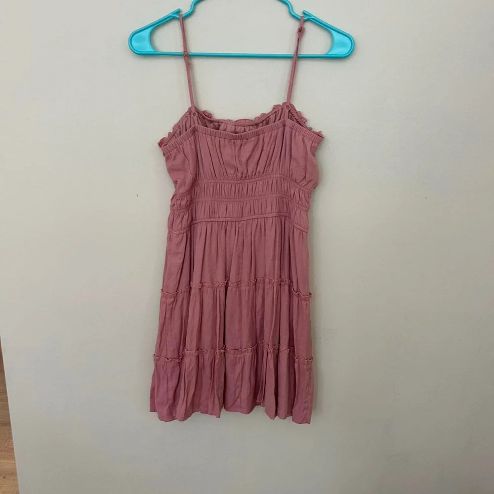 Pink Ruffled Spaghetti Strap Dress - Picture 2 of 2